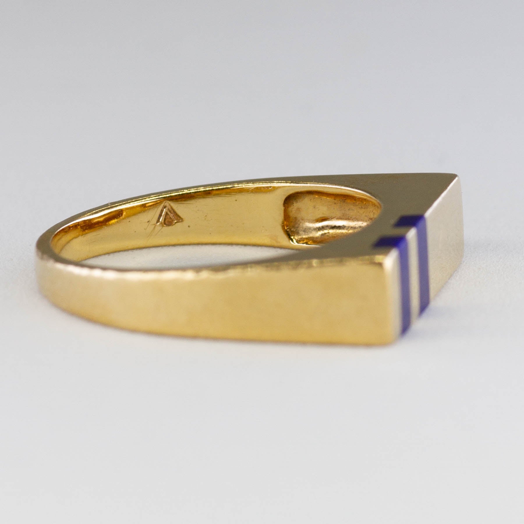 'Cavelti' Lapis Lazuli Gold Bar Ring | 0.30ctw | SZ 4.75 | - 100 Ways