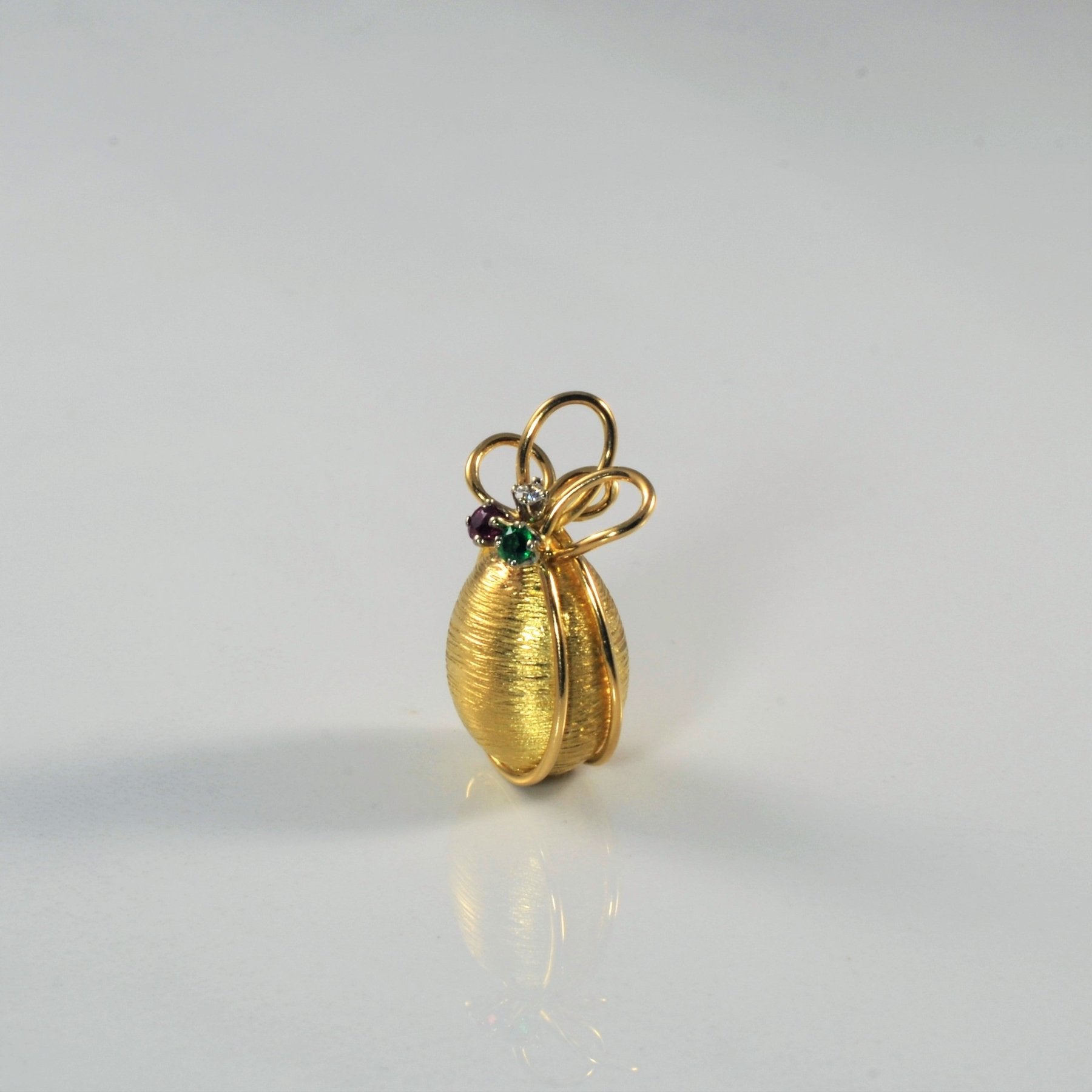 'Cavelti' Multi Gem Egg Pendant | 0.12ctw, 0.03ctw | - 100 Ways