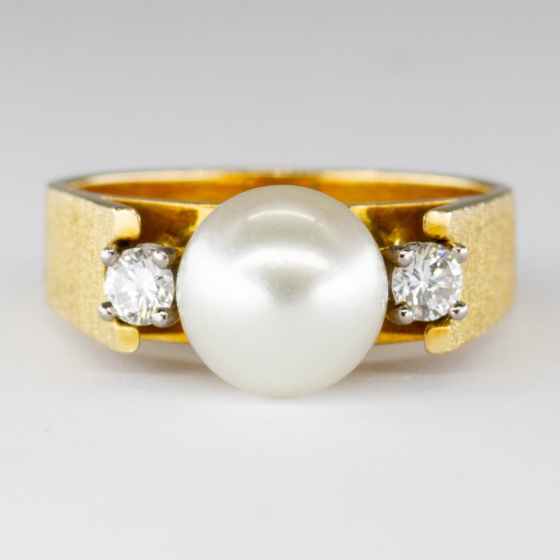 'Cavelti' Pearl and Diamond Ring | 0.20ctw | SZ 6.75 - 100 Ways