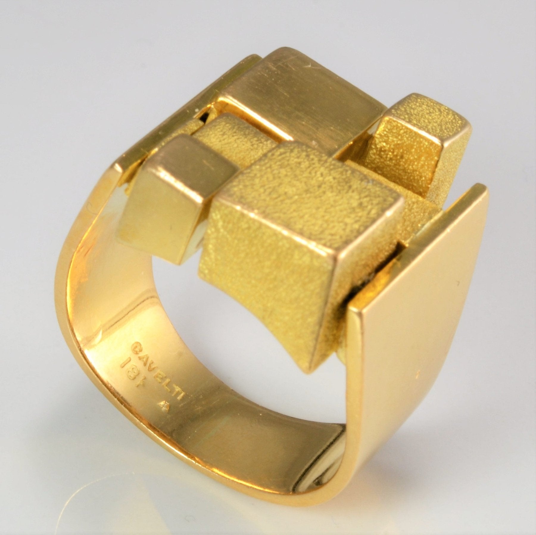 'Cavelti' Textured Gold Heavy Ring | SZ 10.25 | - 100 Ways