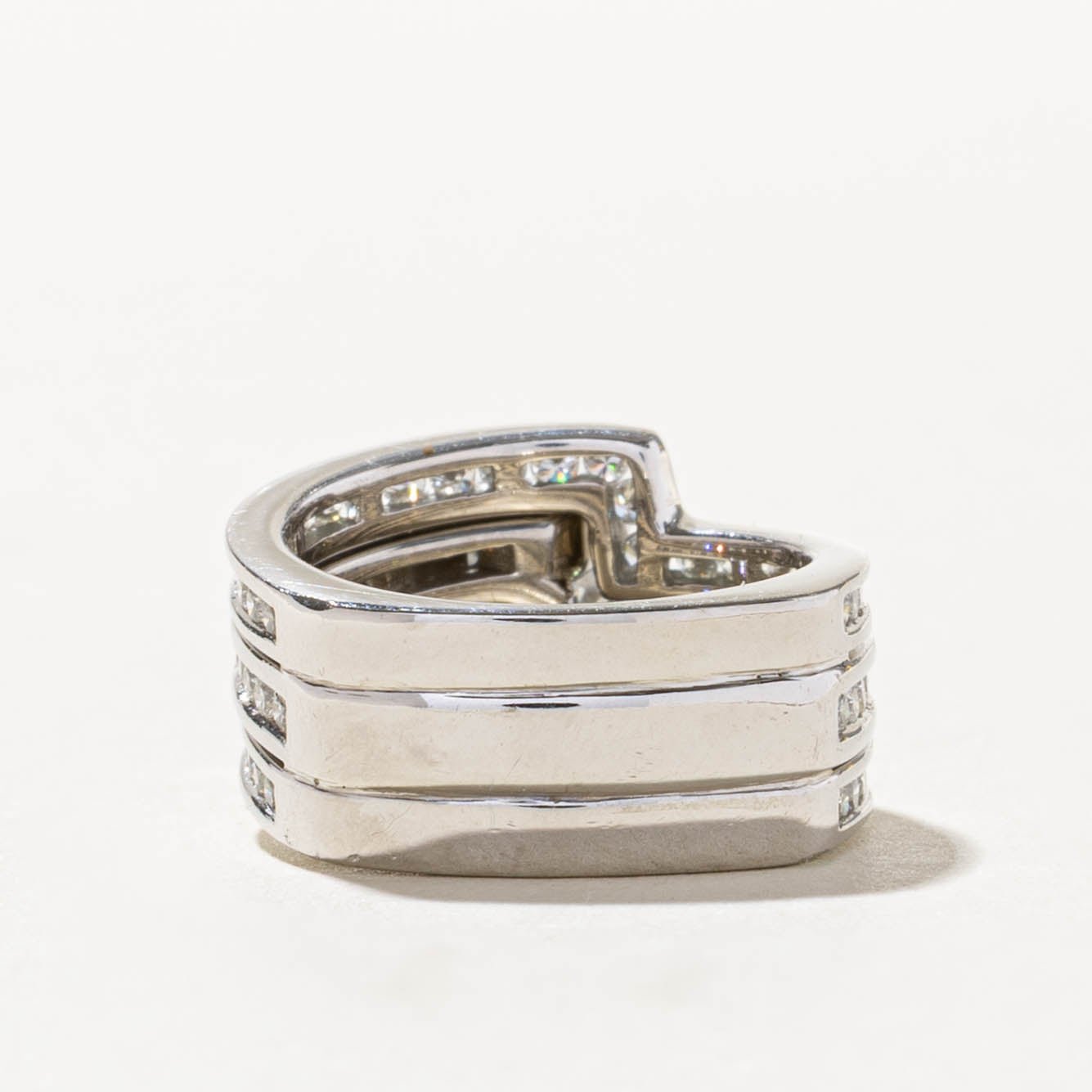19k GIA Princess Cut Diamond Abstract & Geometric Cocktail Ring | 0.80ct VS1 G, 0.60ctw | SZ 5.5