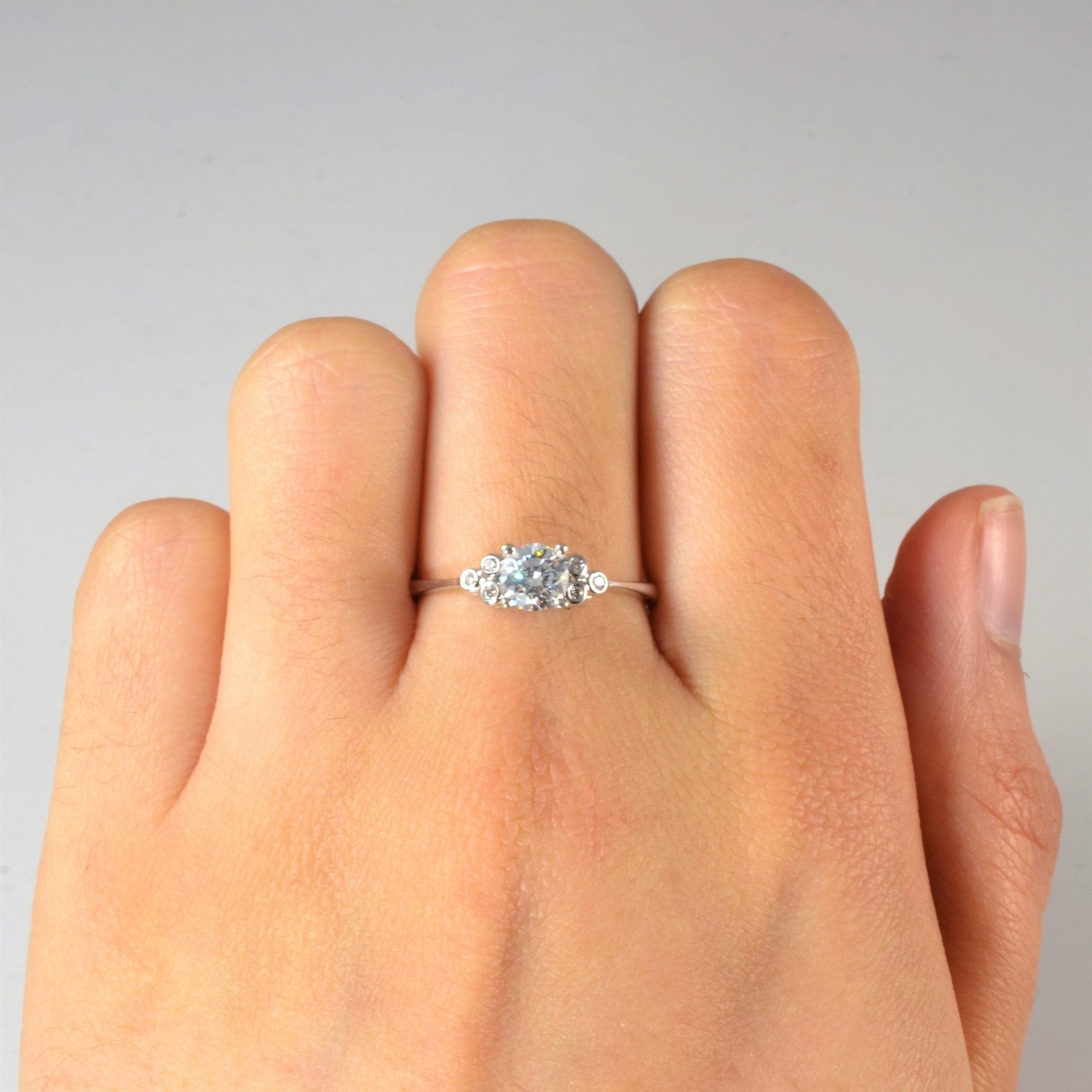 'Chow Tai Fook' Cluster Diamond Engagement Ring | 0.55ctw | SZ 7.75 | - 100 Ways