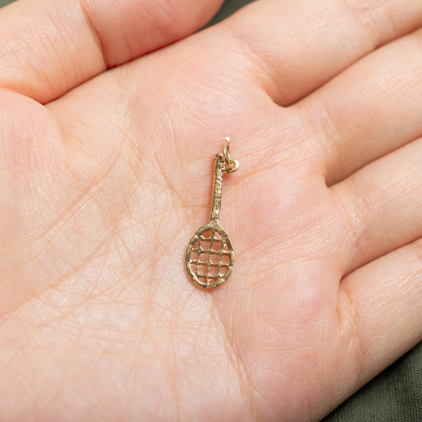 10k Yellow Gold Tennis Racket Charm