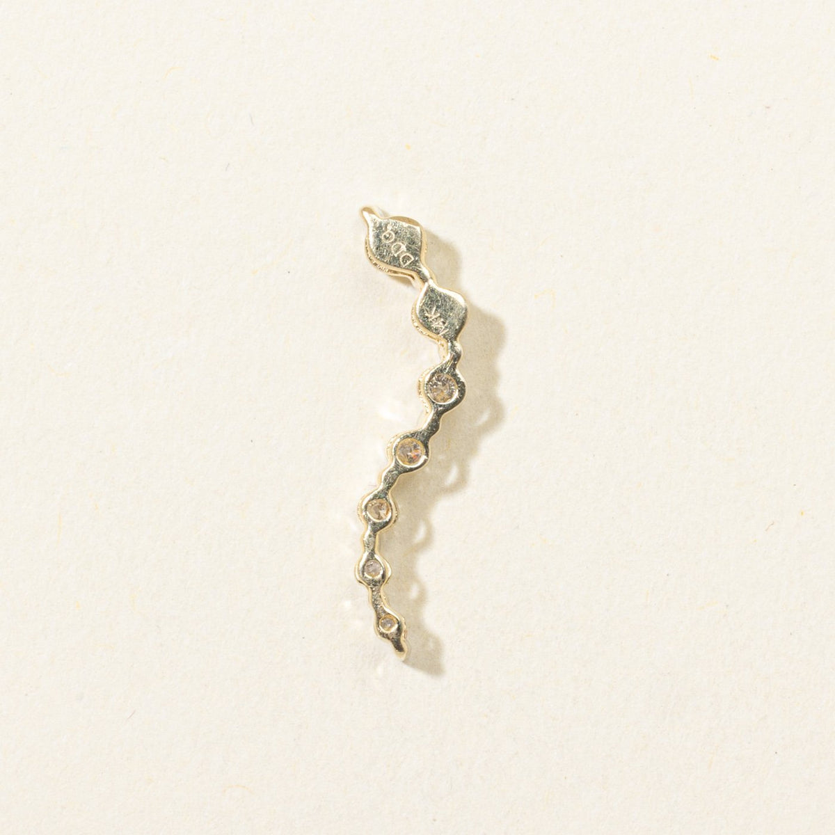 14k Diamond Column Wave Journey Pendant | 0.20ctw
