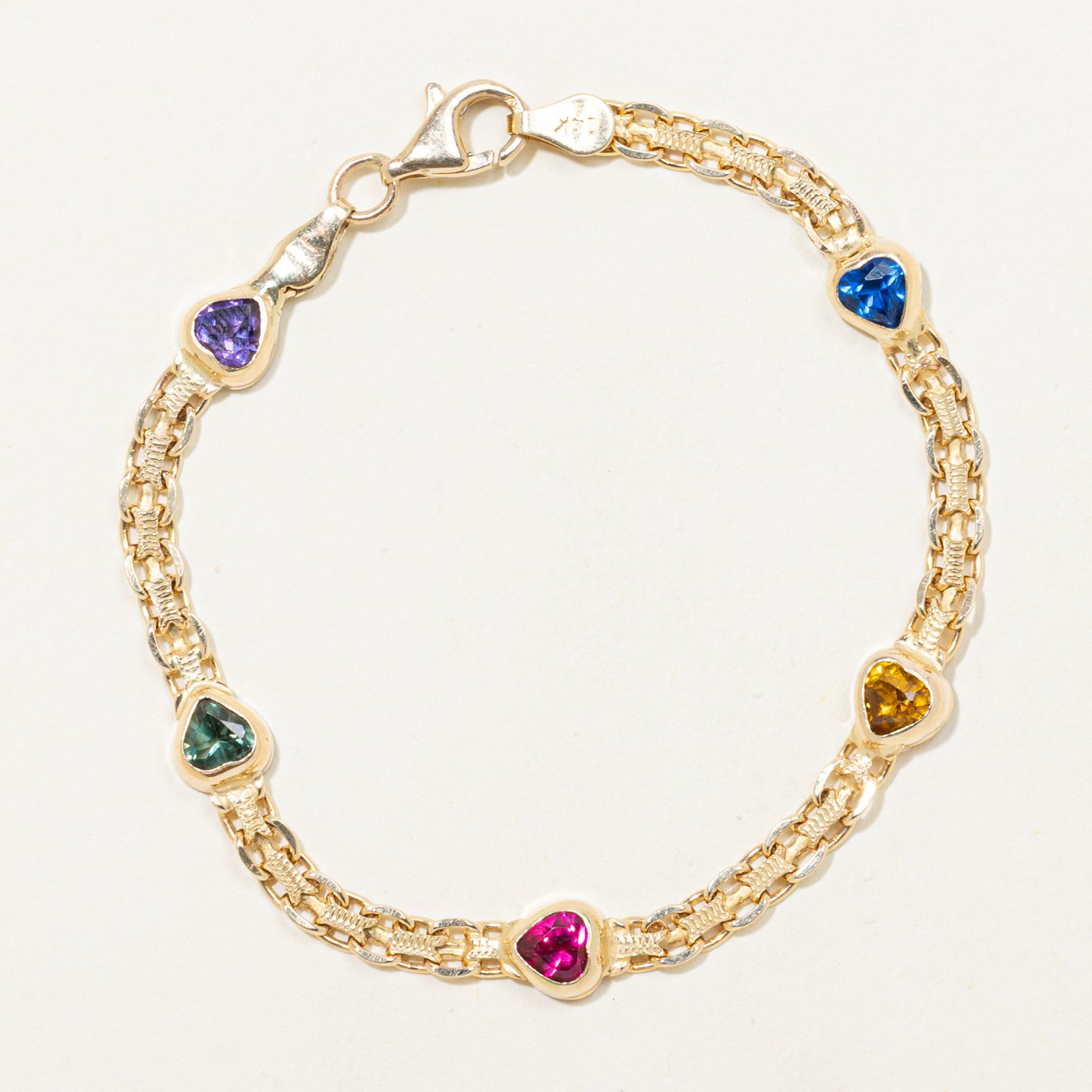 14K Bracelets with Synthetic Spinel