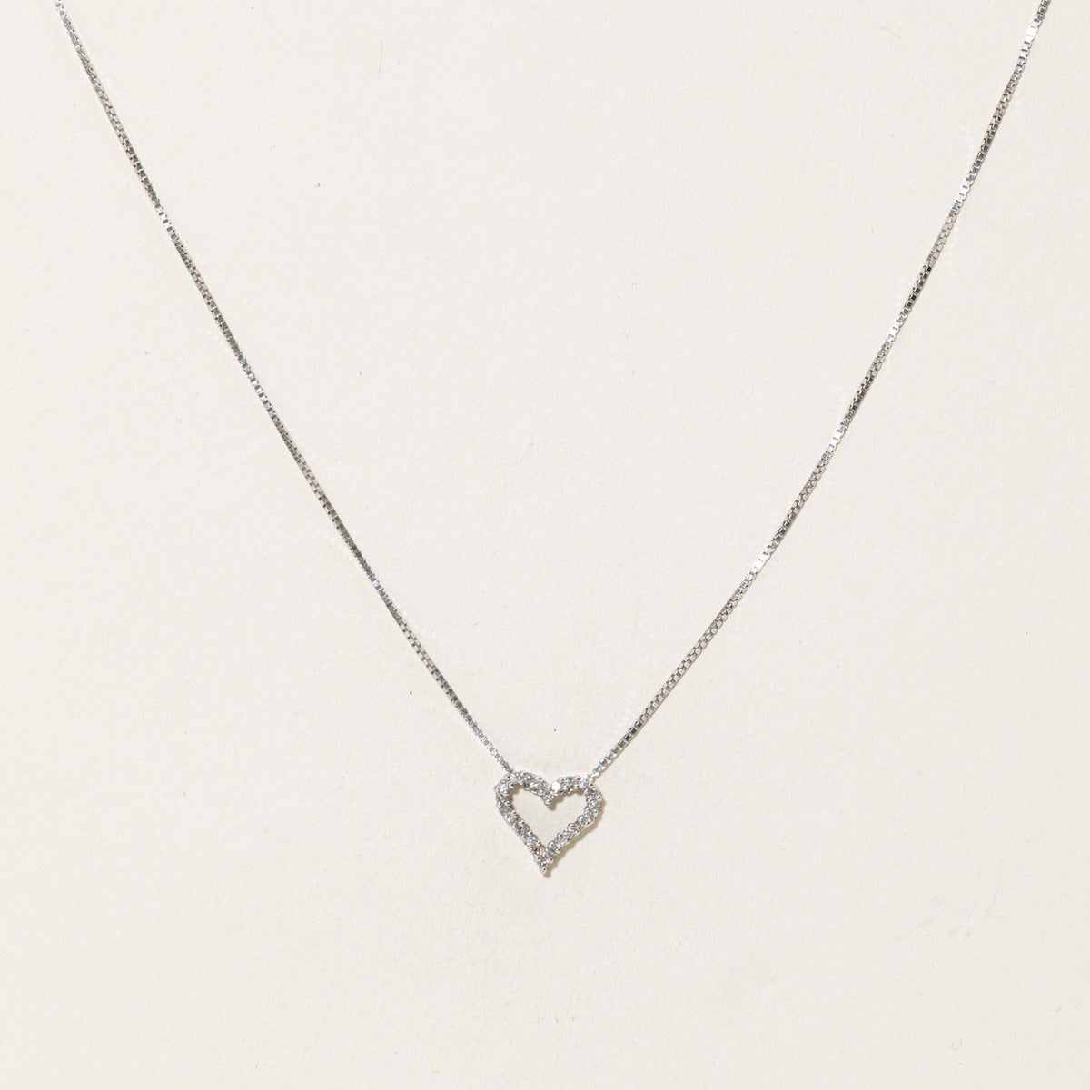 14k Eternity Diamond Heart Pendant Necklace | 16"