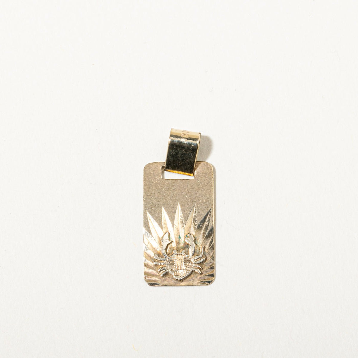 10k Yellow Gold Diamond-Cut Crab Pendant