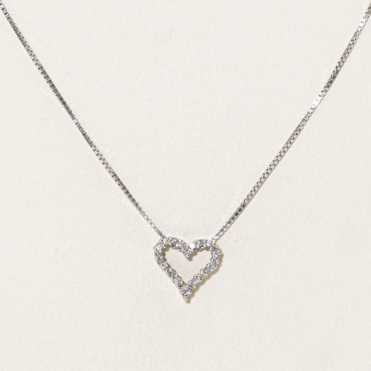 14k Eternity Diamond Heart Pendant Necklace | 16"
