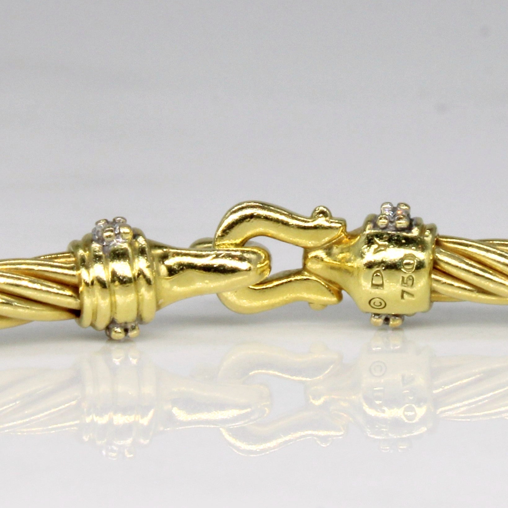 'David Yurman' Cable Diamond Buckle Bracelet | 0.07ctw | 7" | - 100 Ways