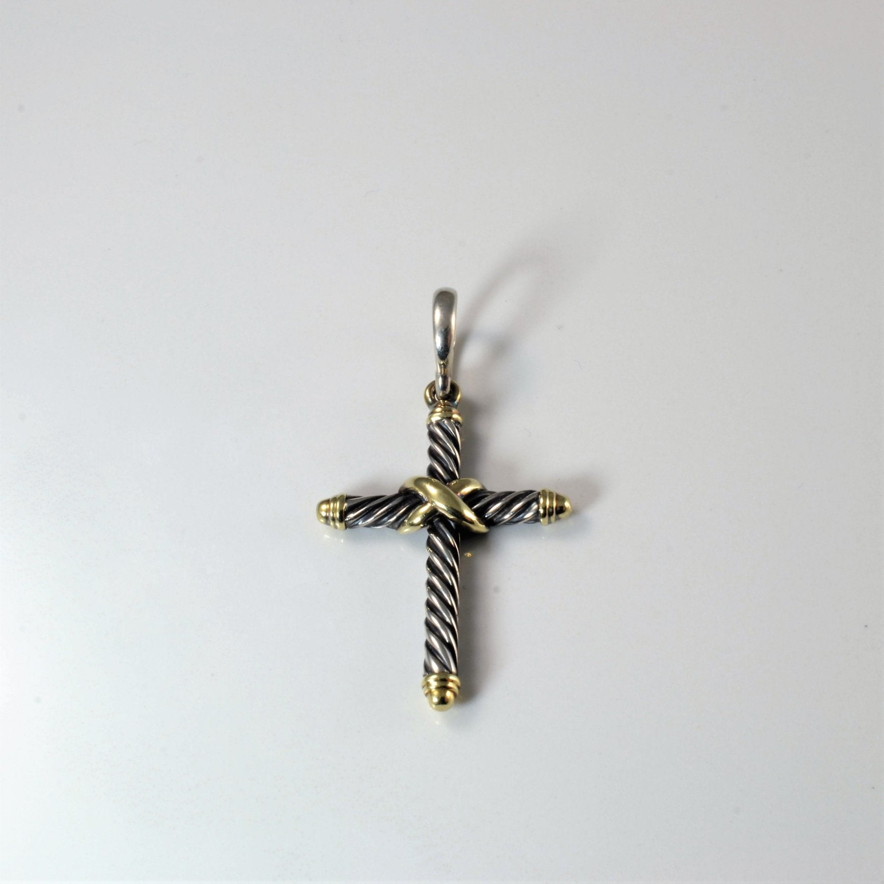 'David Yurman' Sterling Silver & Gold Cross Pendant | - 100 Ways