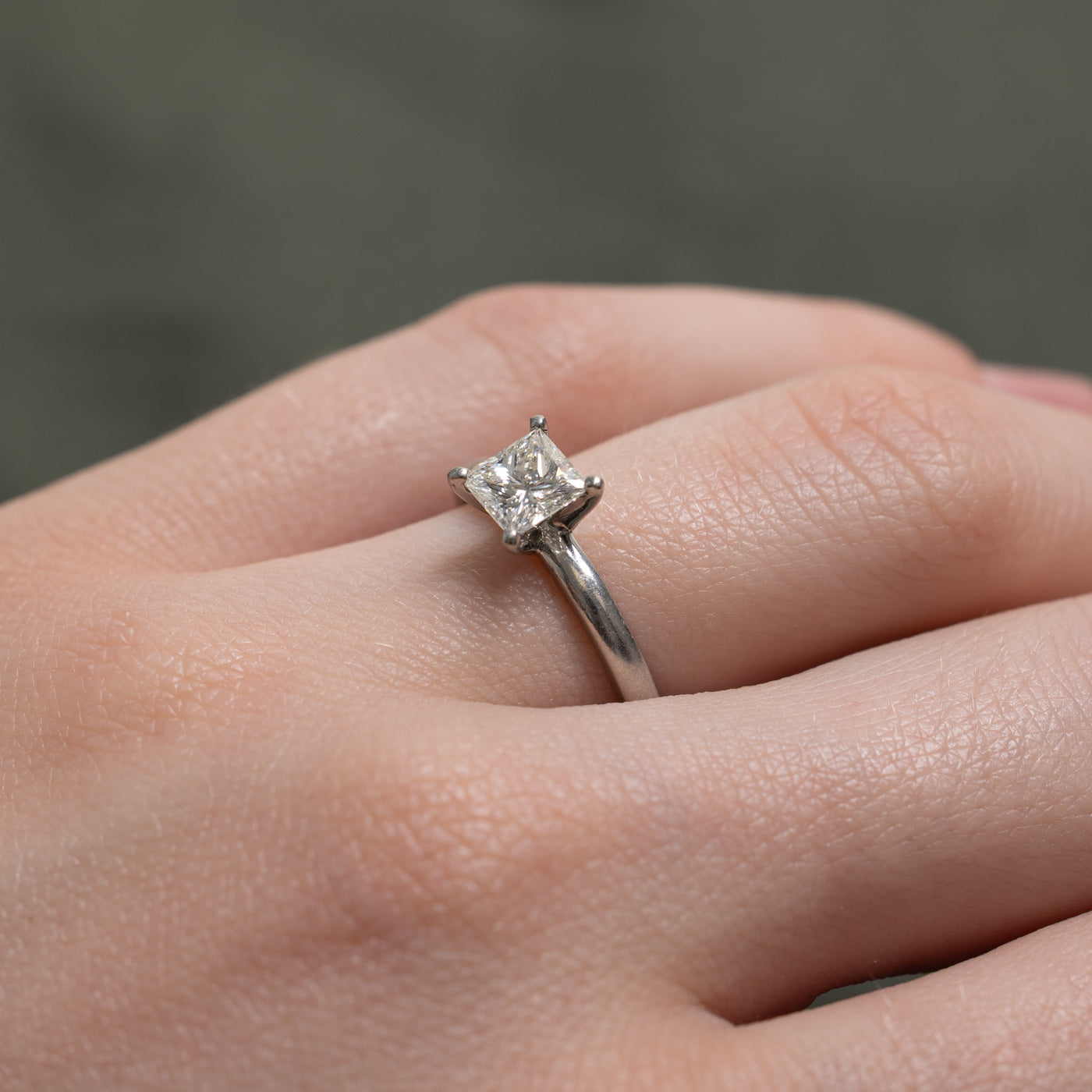 Princess Cut Diamond Engagement Ring | 0.76ct VS1/VS2 J | SZ 5