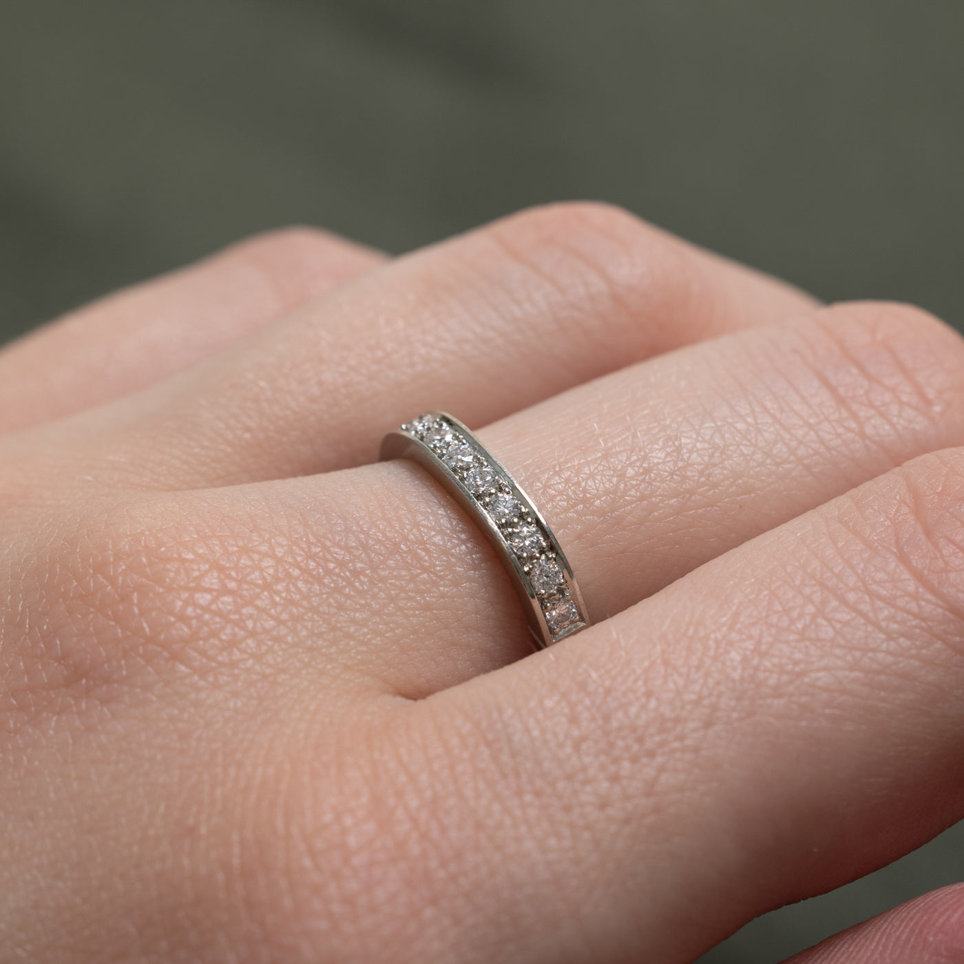 Semi Eternity Diamond Soft Square Band | 0.20ctw | SZ 5.75