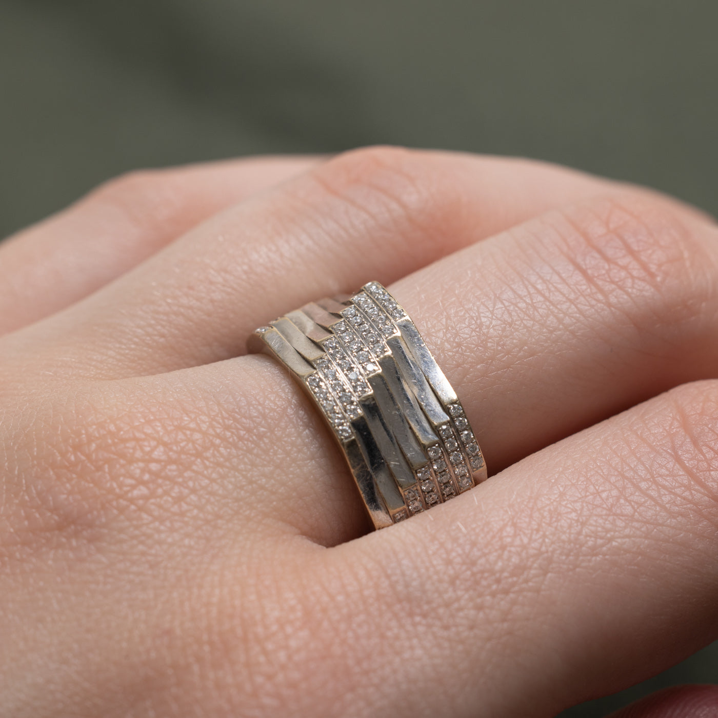 Multi Row Diamond Layered Band | 0.31ctw | SZ 8