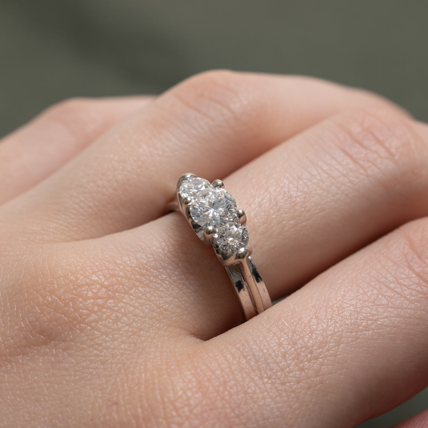 Three Stone Diamond Engagement Ring | 0.74ct I1 H, 1.0ctw | SZ 7.25