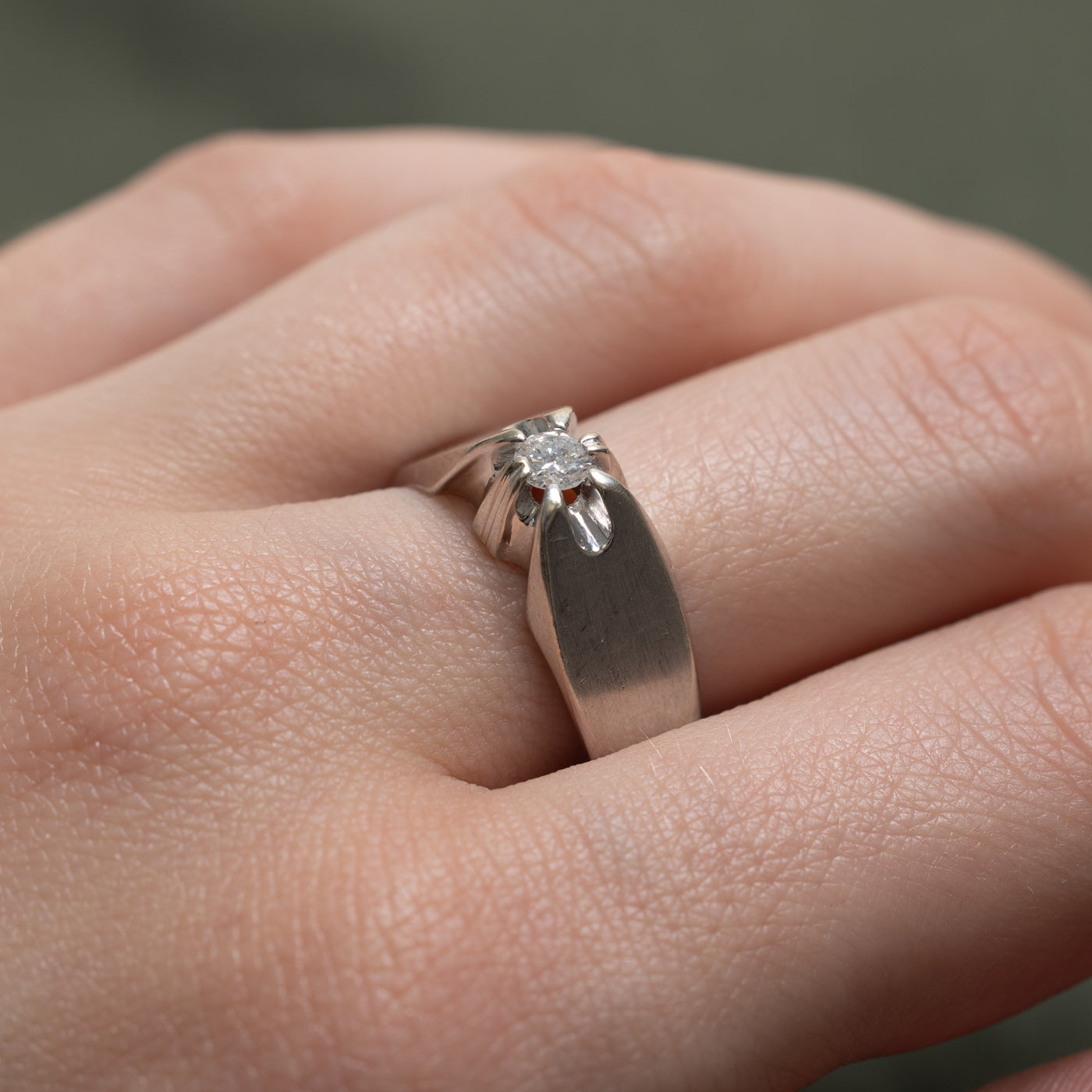 Blecher Set Solitaire Diamond Ring | 0.20ct I 1 I | SZ 9.25