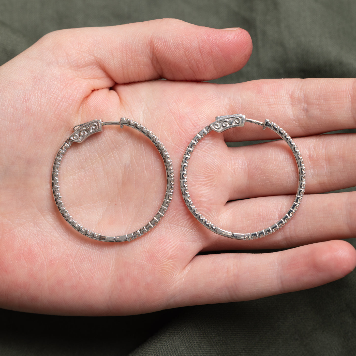Diamond Large Hoop Earrings | 1.07ctw