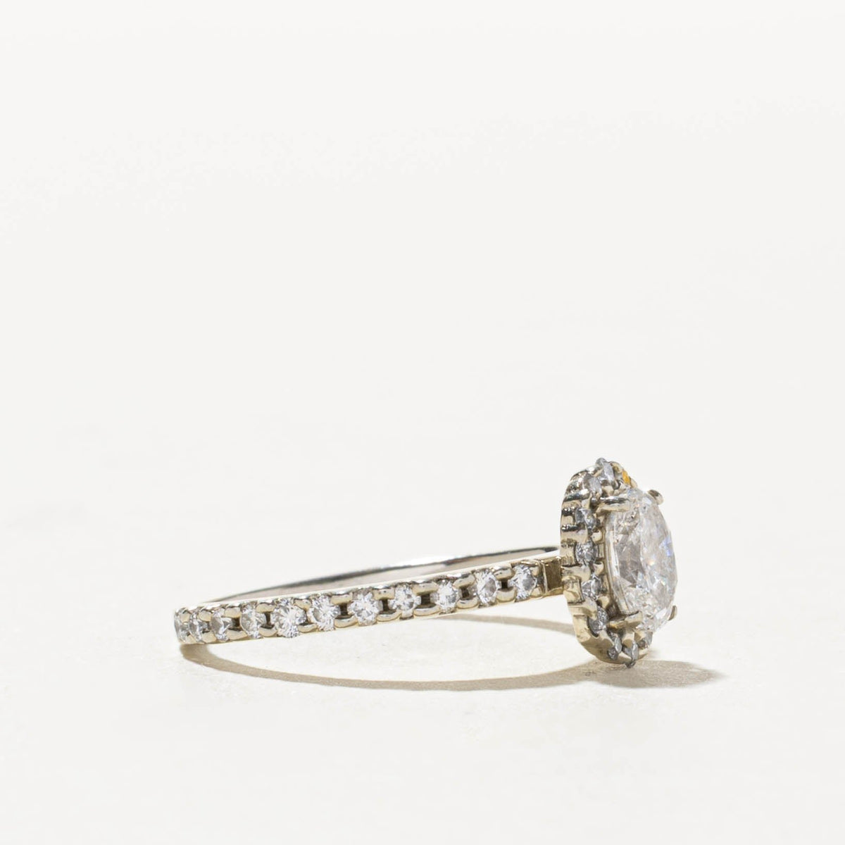19k Oval Cut Diamond Halo Engagement Ring | 0.73ctw | SZ 4.5