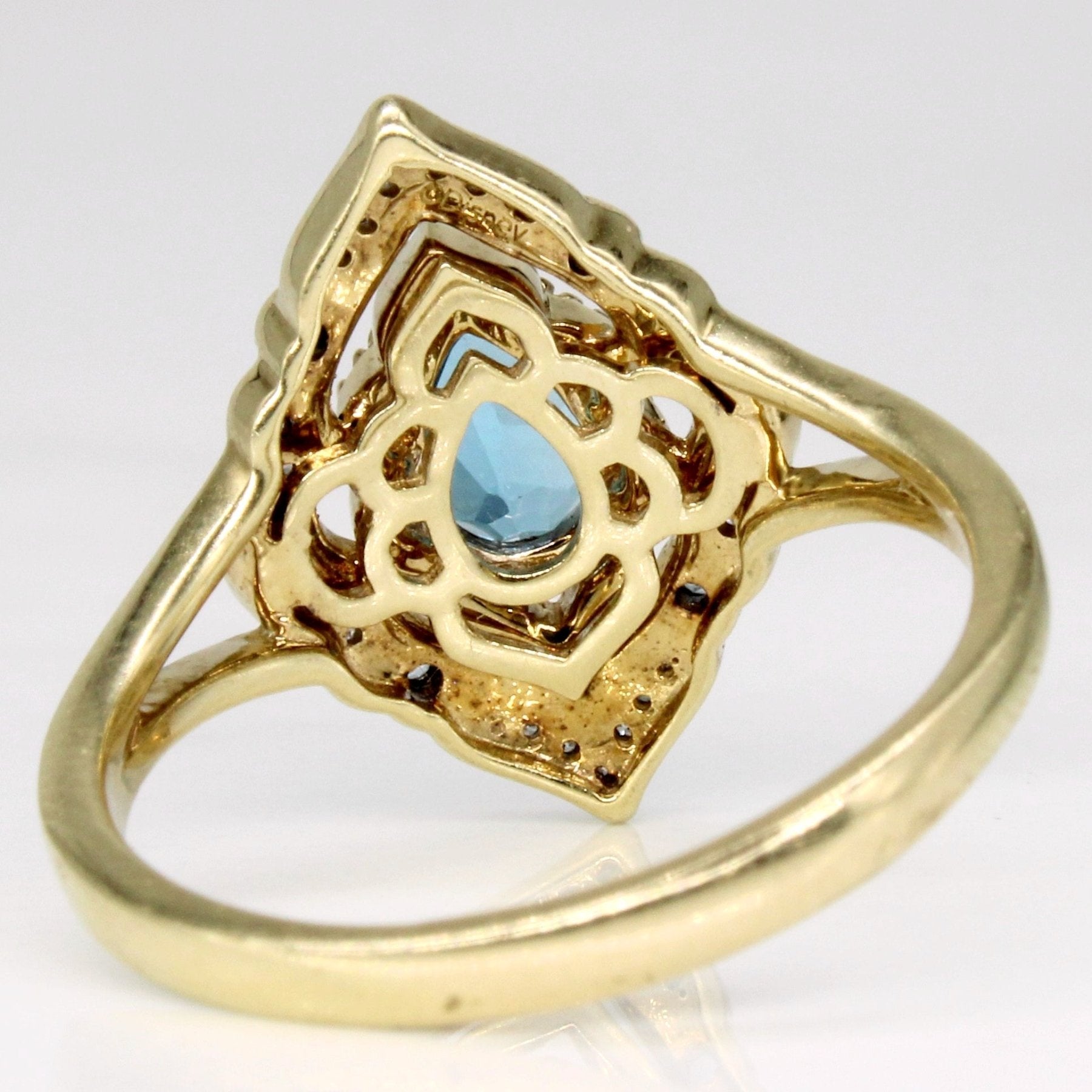 'Disney' Aladdin Swiss Blue Topaz & Diamond Ring | 1.60ctw, 0.09ctw | SZ 8.75 | - 100 Ways