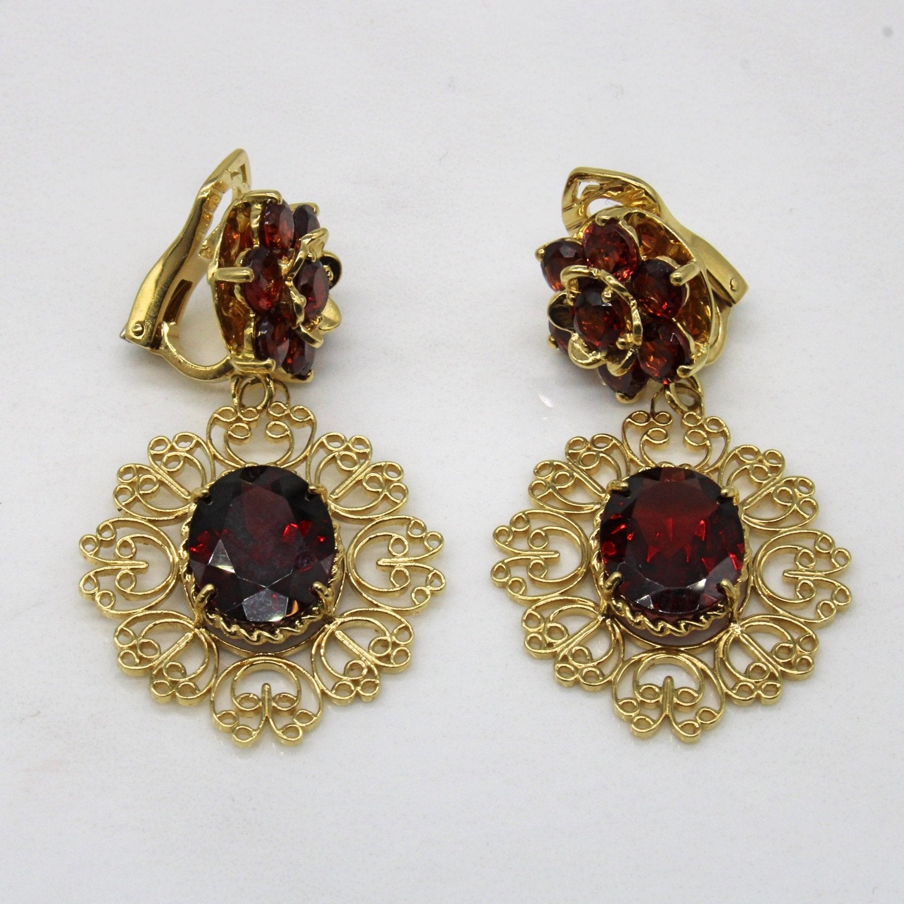 'Dolce & Gabbana' Garnet Drop Earrings | 10.00ctw | - 100 Ways