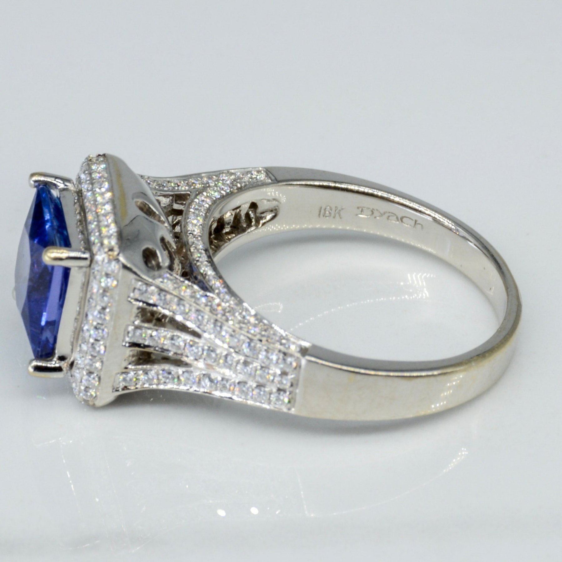 'Dyach' Tanzanite & Diamond Halo Ring | 2.86ct | SZ 7.75 | - 100 Ways