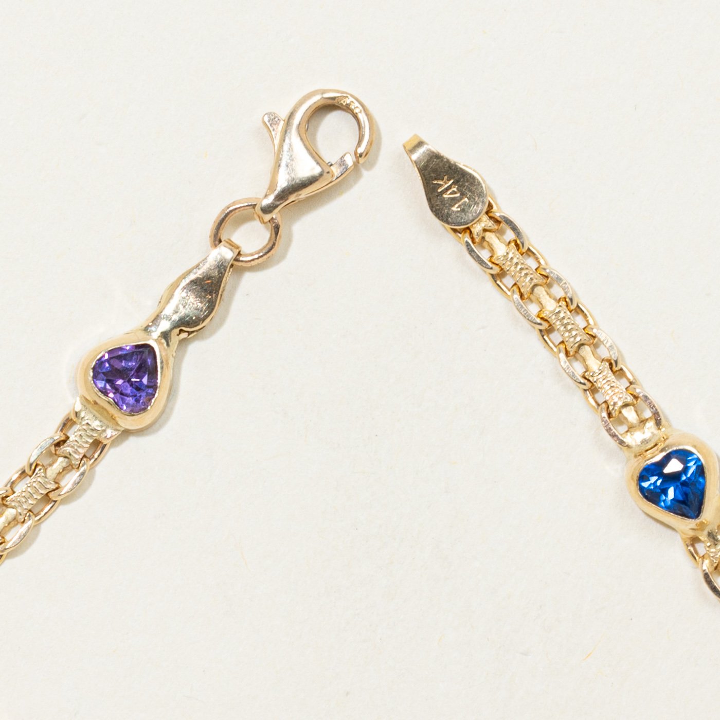 14K Bracelets with Synthetic Spinel