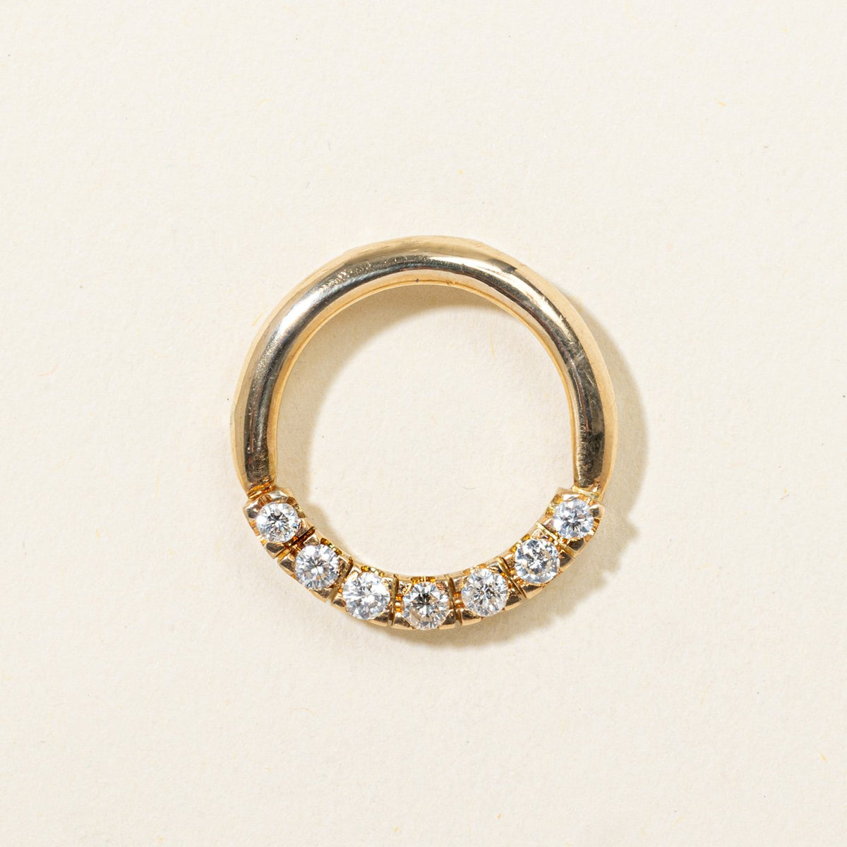 18k Semi Eternity Diamond Open Circle Pendant | 0.33ctw