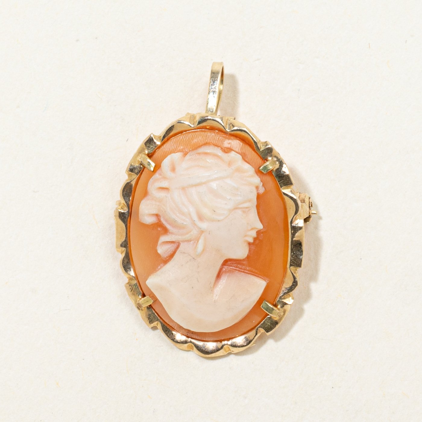 14K Brooch with Shell Cameo