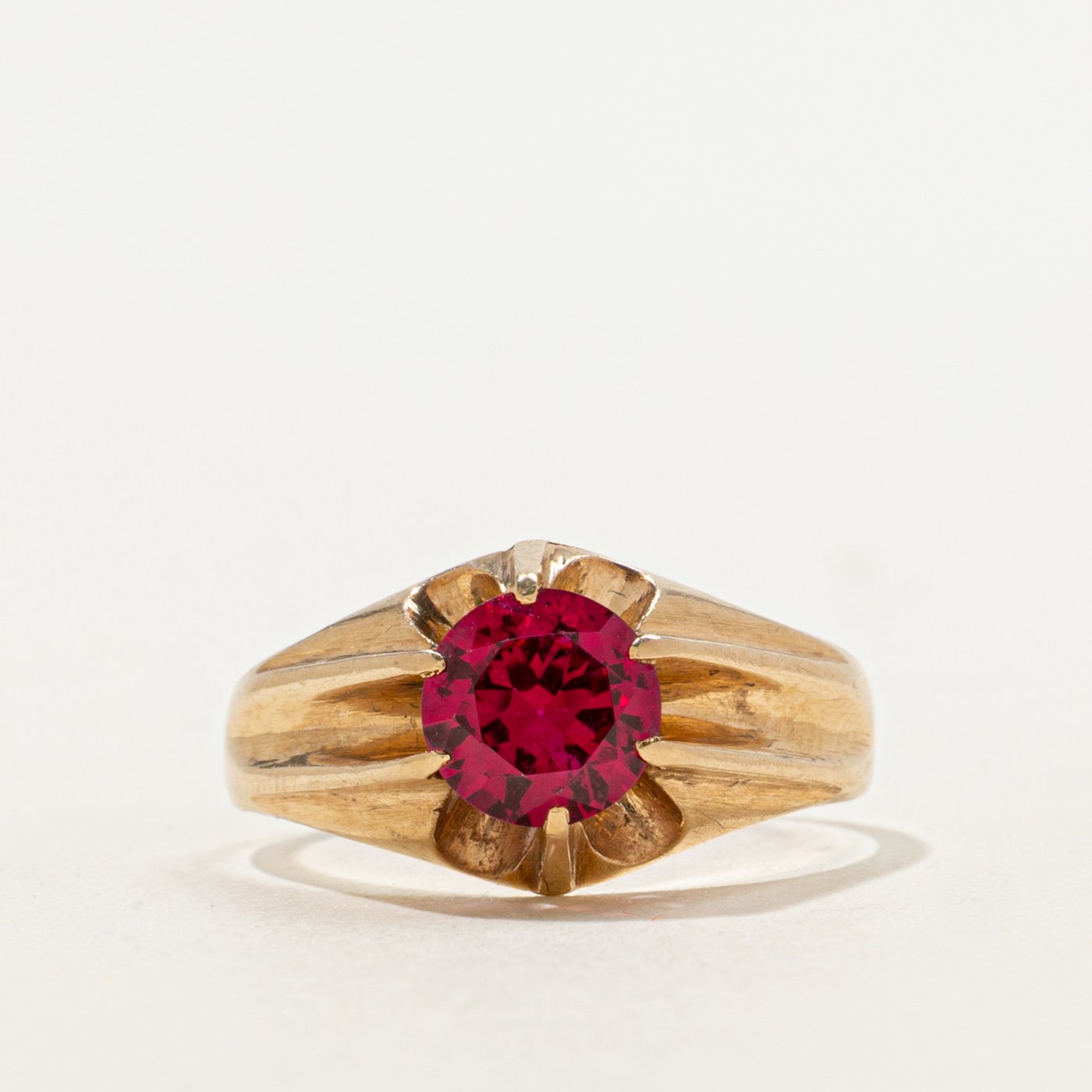 14K Ring with Synthetic Ruby