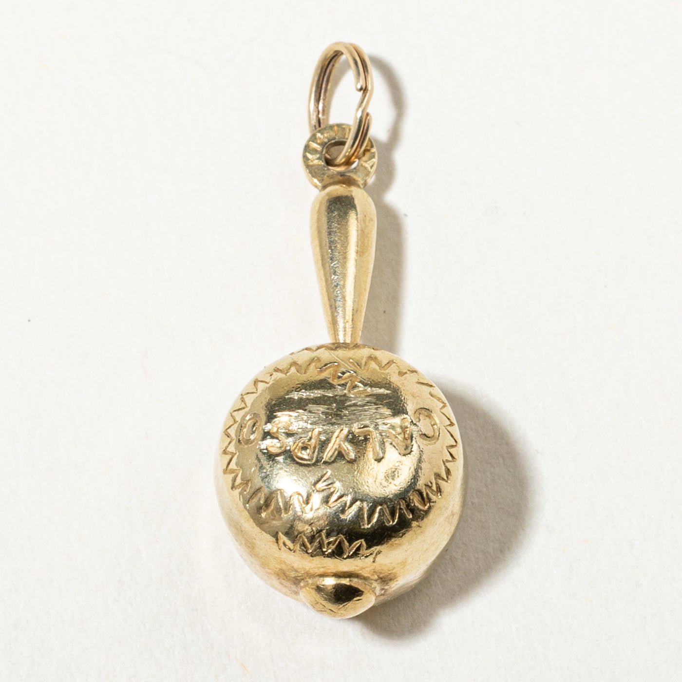 14k Yellow Gold Engraved Calypso Charm