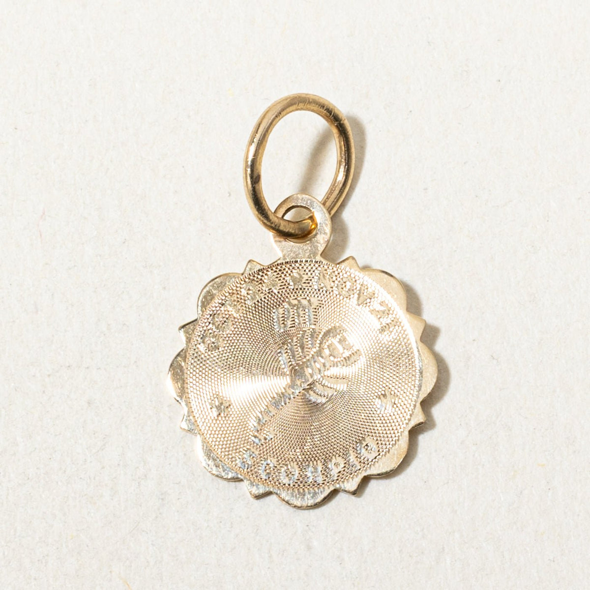 10k Yellow Gold Scalloped Scorpio Zodiac Circle Pendant