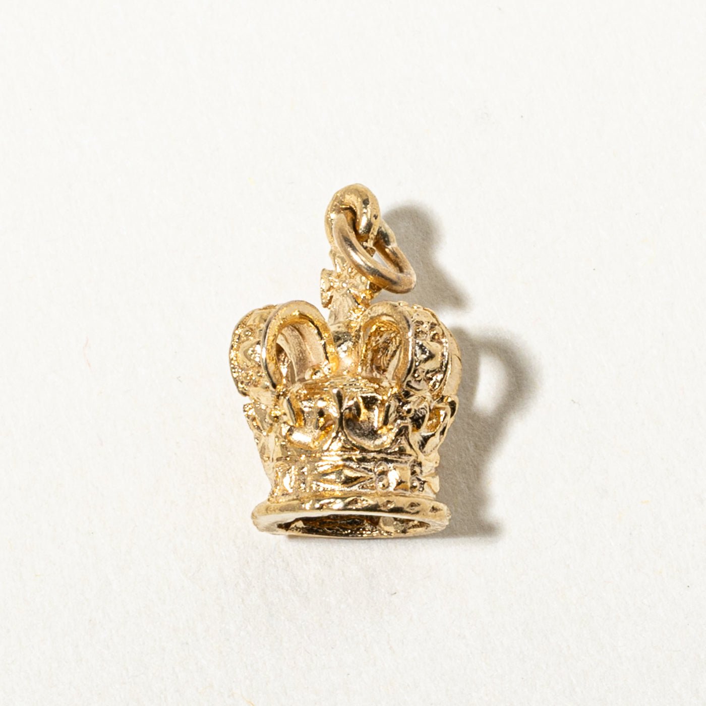 10k Yellow Gold Ornate Crown Charm