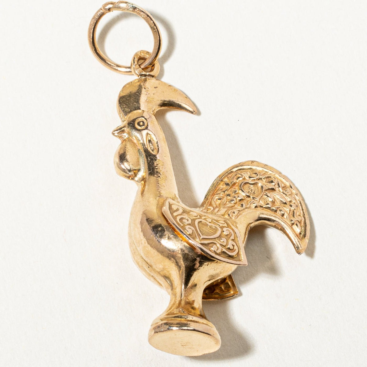 Vintage Portuguese Yellow Gold Rooster Charm