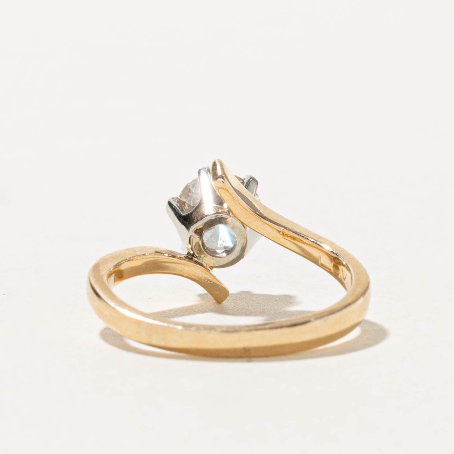 14k Solitaire Diamond Bypass Engagement Ring | 0.87ct | SZ 6