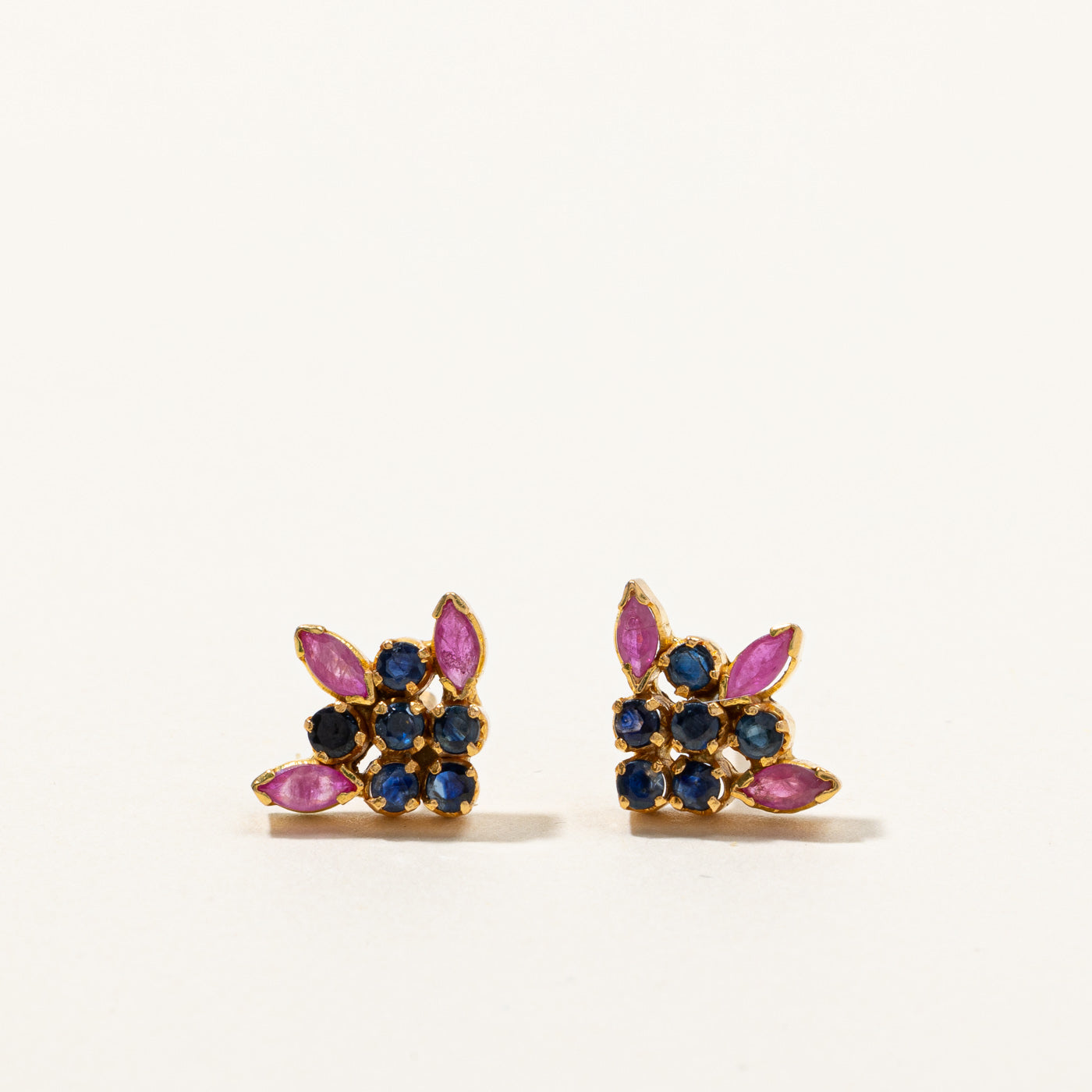 Multi Gemstones Gold Earrings | 0.74ctw |