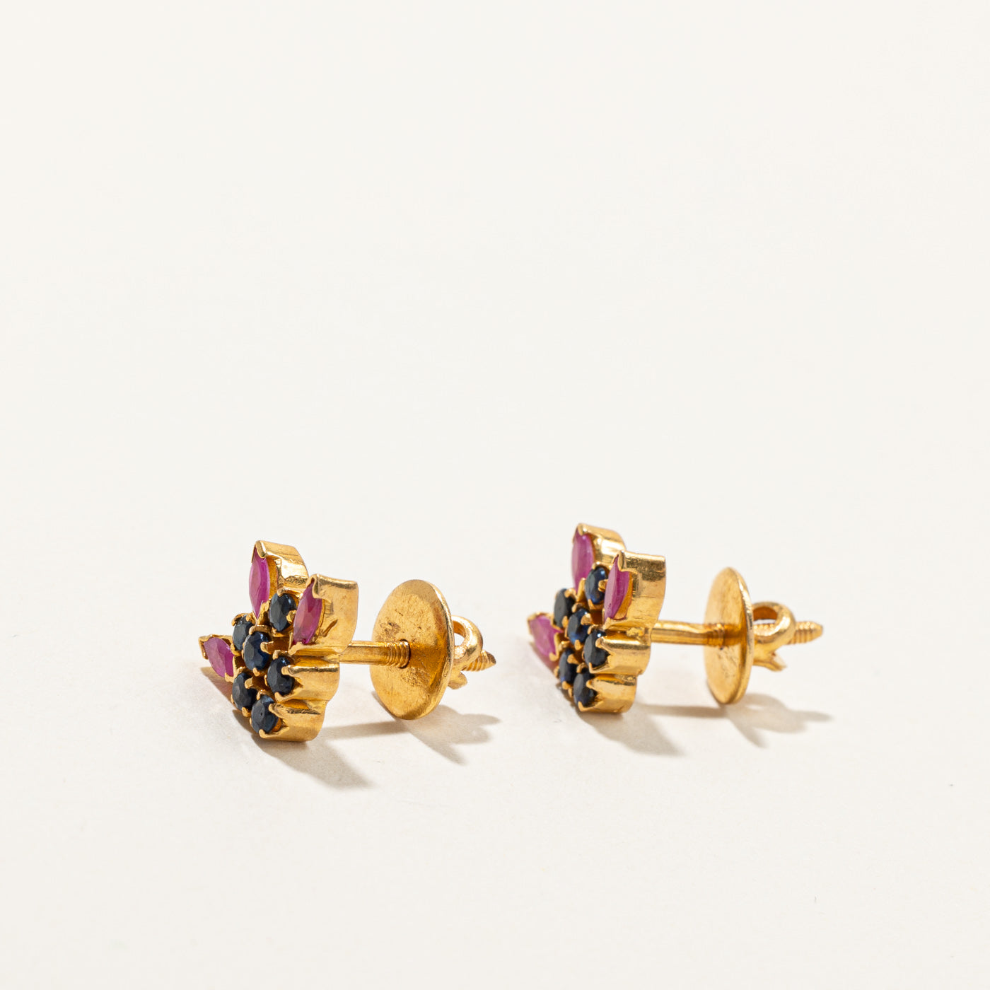 Multi Gemstones Gold Earrings | 0.74ctw |