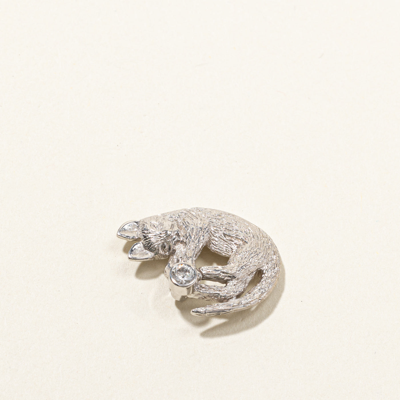 Diamond Cat Pendant | 0.14ct |