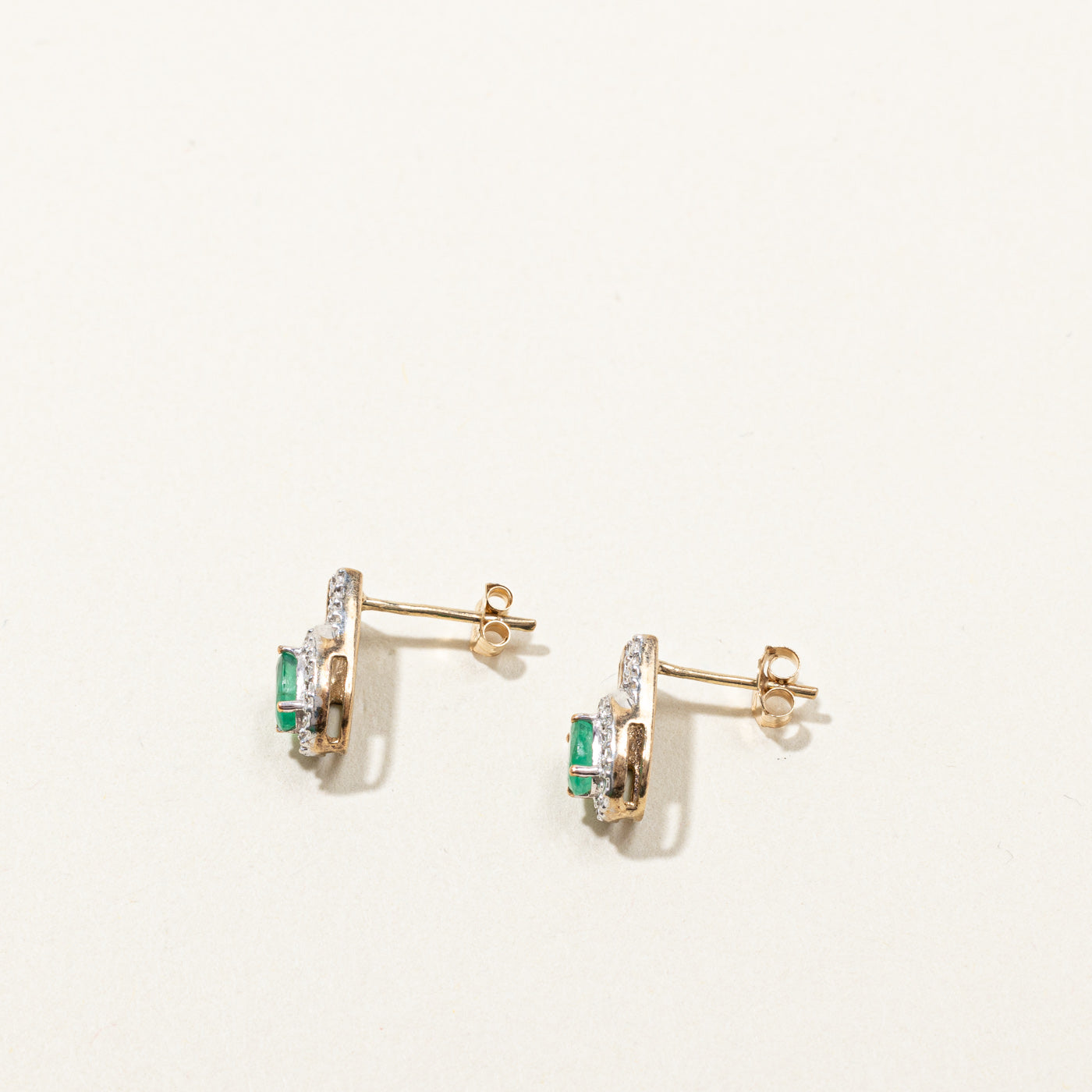 Emerald & Diamond Earrings | 0.30ctw | 0.12ctw |