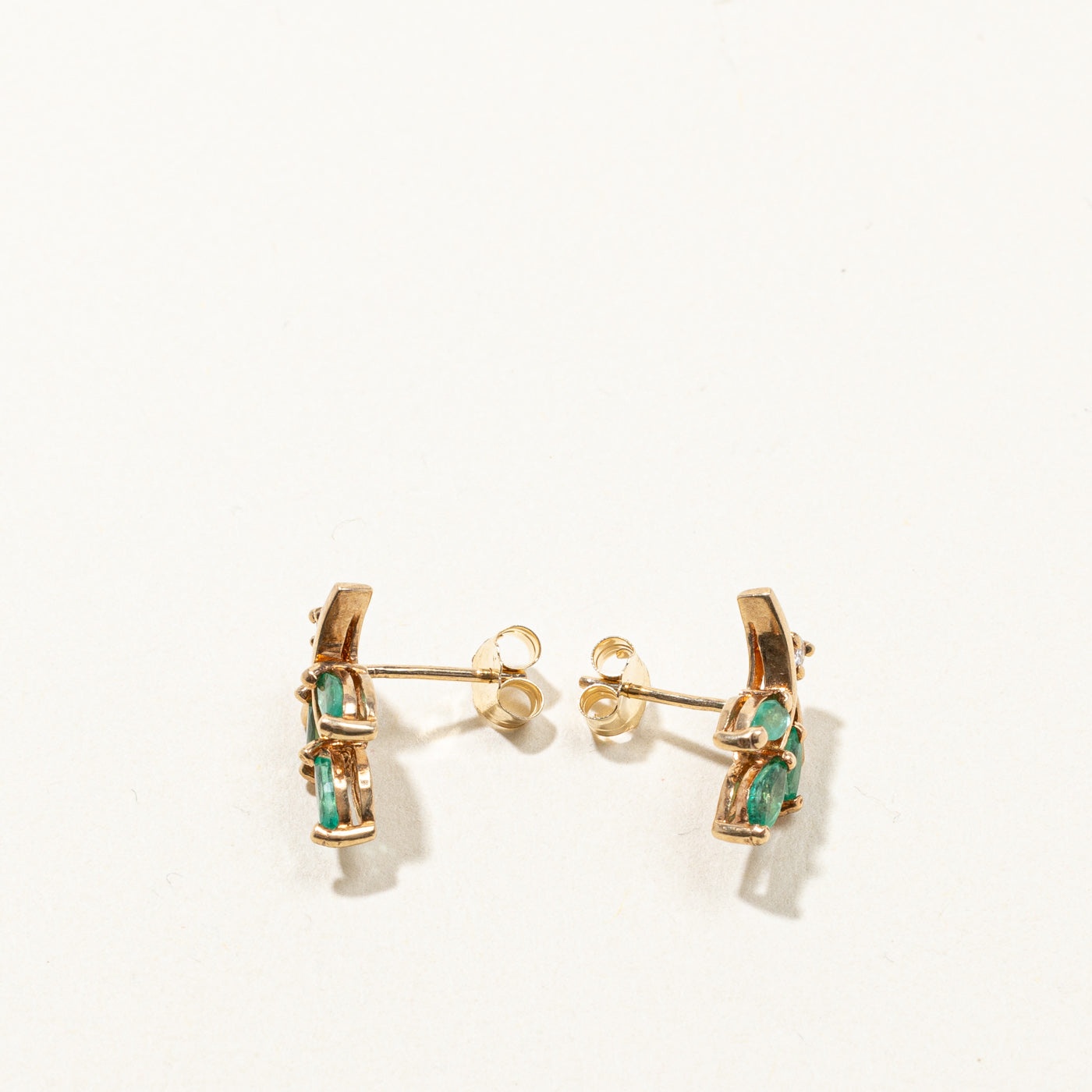 Emerald & Diamond Earrings | 0.20ctw | 0.04ctw |