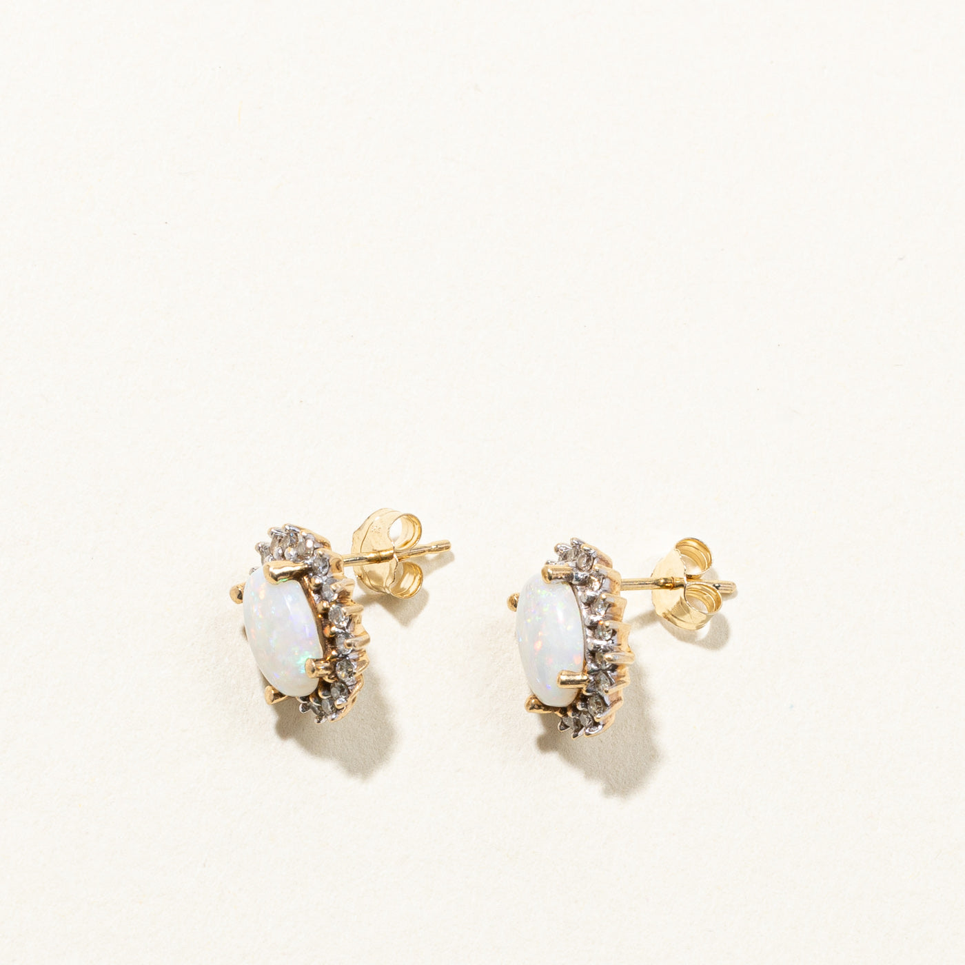 Opal & Diamond Stud Earrings | 1.20ctw | 0.18ctw |