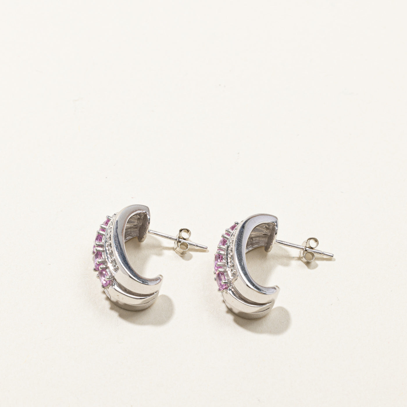 Pink Sapphire & Diamond Earrings | 0.58ctw | 0.30ctw |