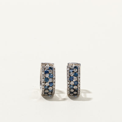 Sapphire & Diamond Huggie Earrings | 0.90ctw | 0.32ctw |