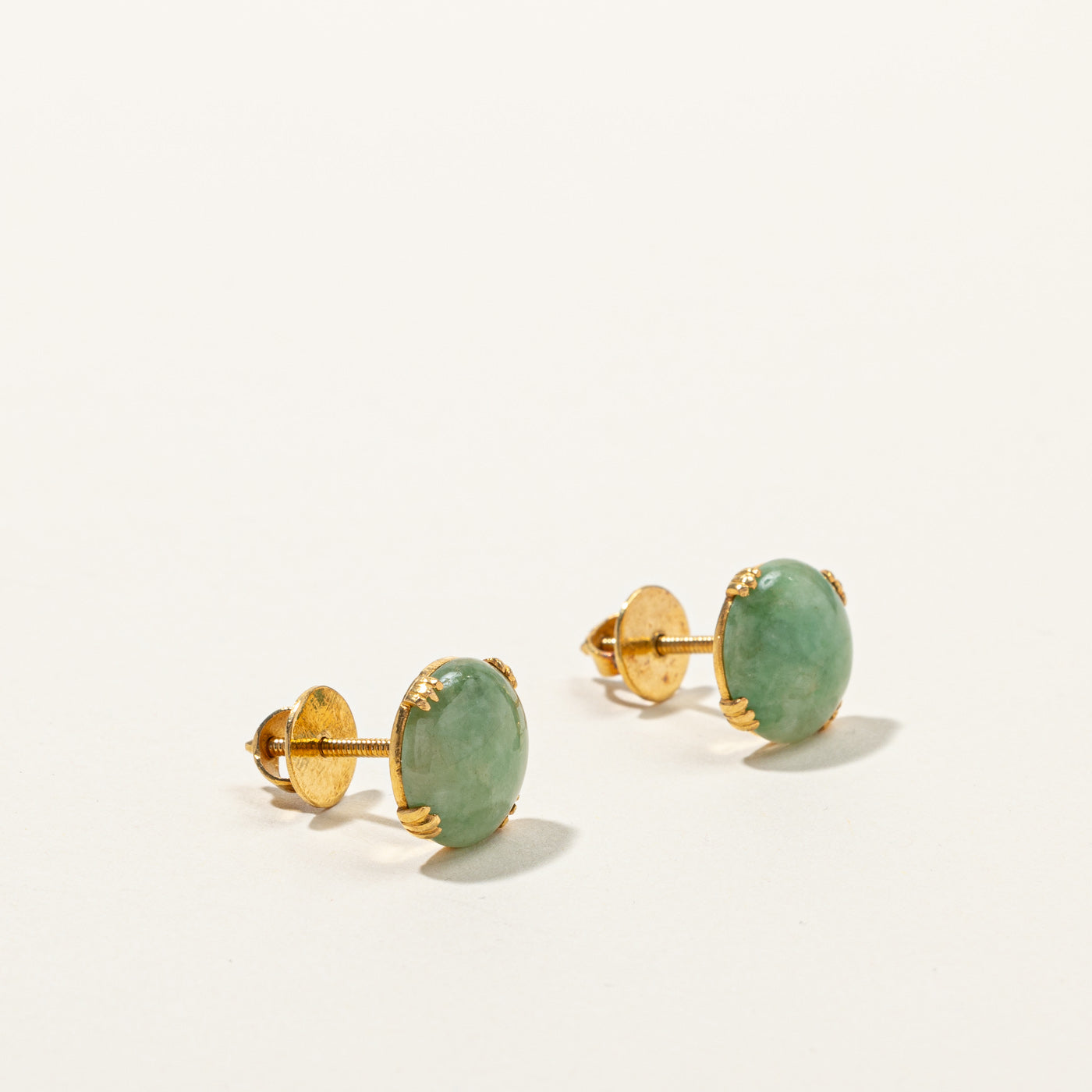 Jadeite 21k Gold Earrings | 7.00ctw |