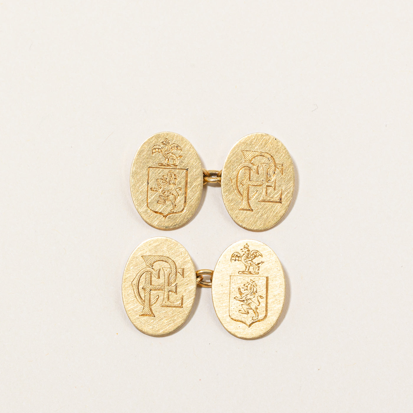 1929 Birmingham 18k Yellow Gold 'CPE' Cufflinks