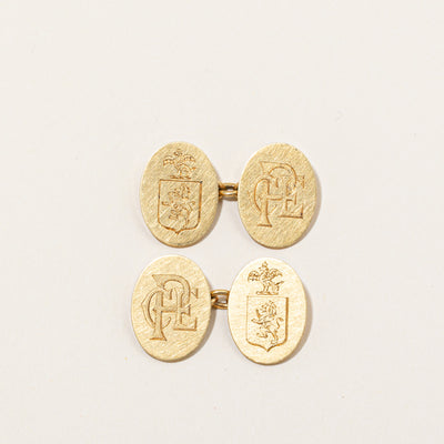 1929 Birmingham 18k Yellow Gold 'CPE' Cufflinks