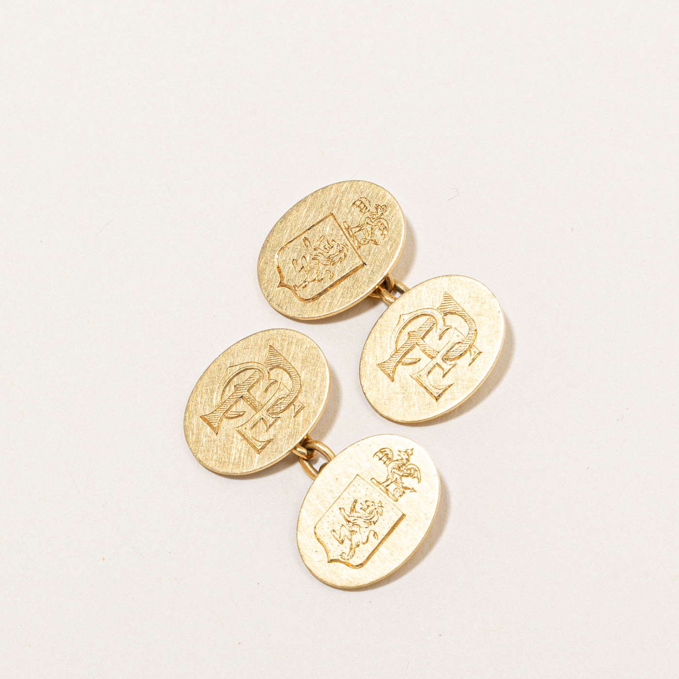 1929 Birmingham 18k Yellow Gold 'CPE' Cufflinks