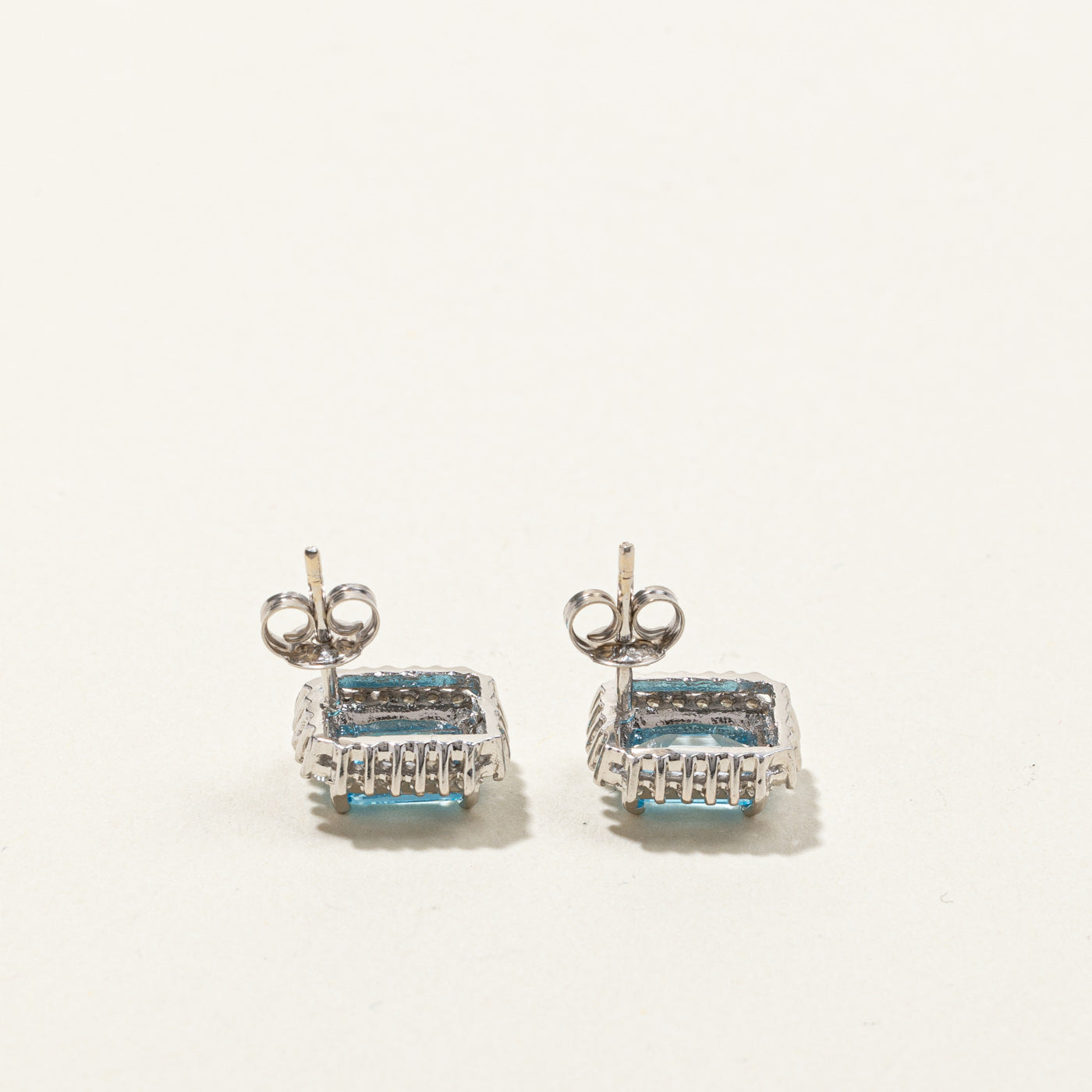 Topaz & Diamond Stud Earrings | 1.40ctw | 0.30ctw |