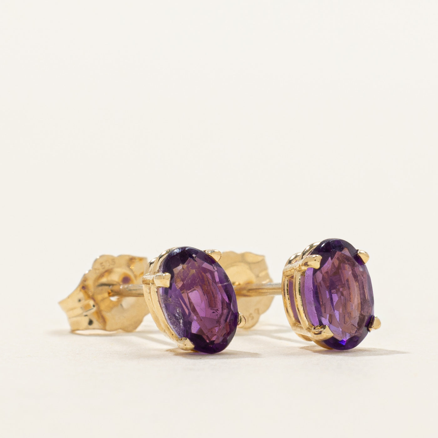 '100 Ways' 14k Oval Cut Amethyst Stud Earrings | 0.90ctw