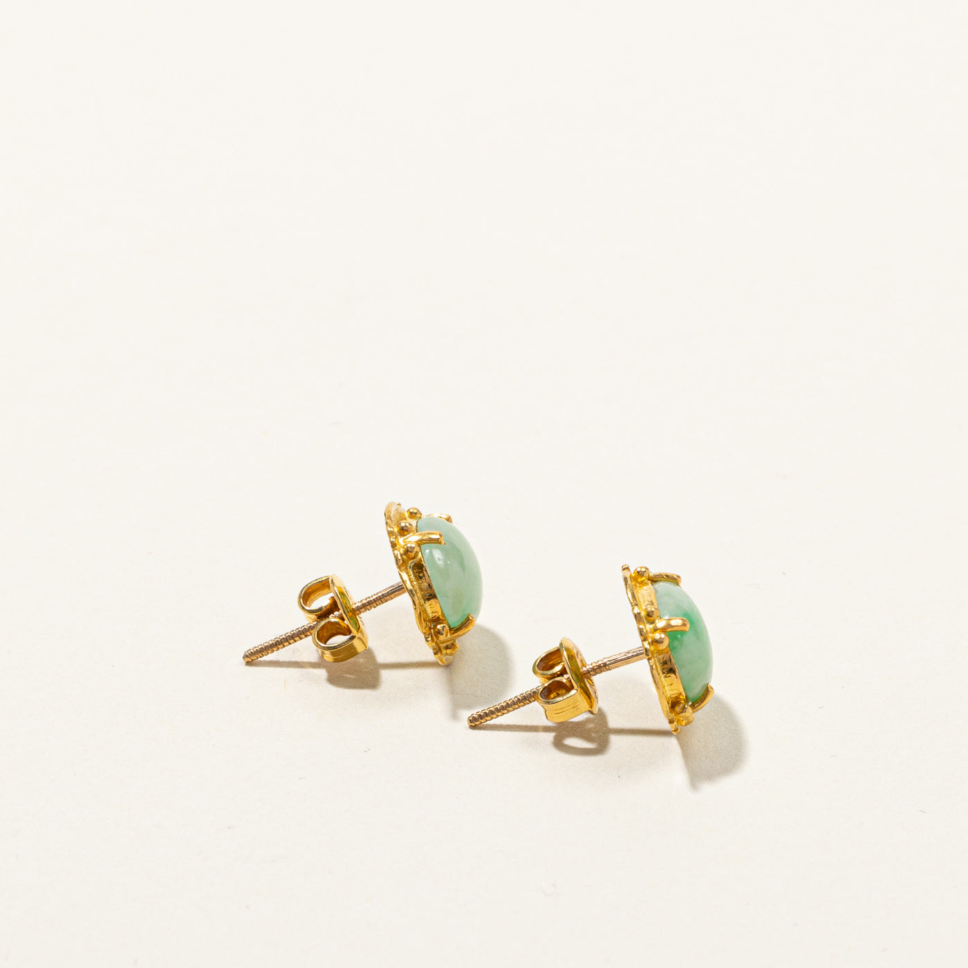 21k Gold Jadeite Earrings | 6.00ctw |