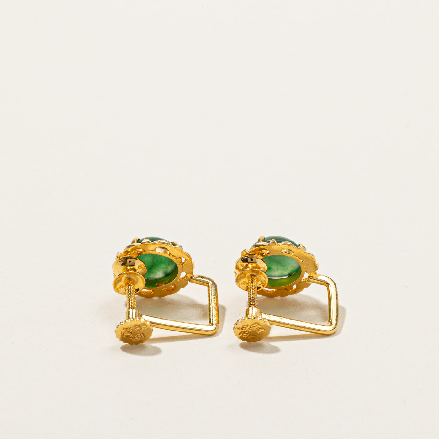 Jadeite Screw Clip Earrings | 2.40ctw |