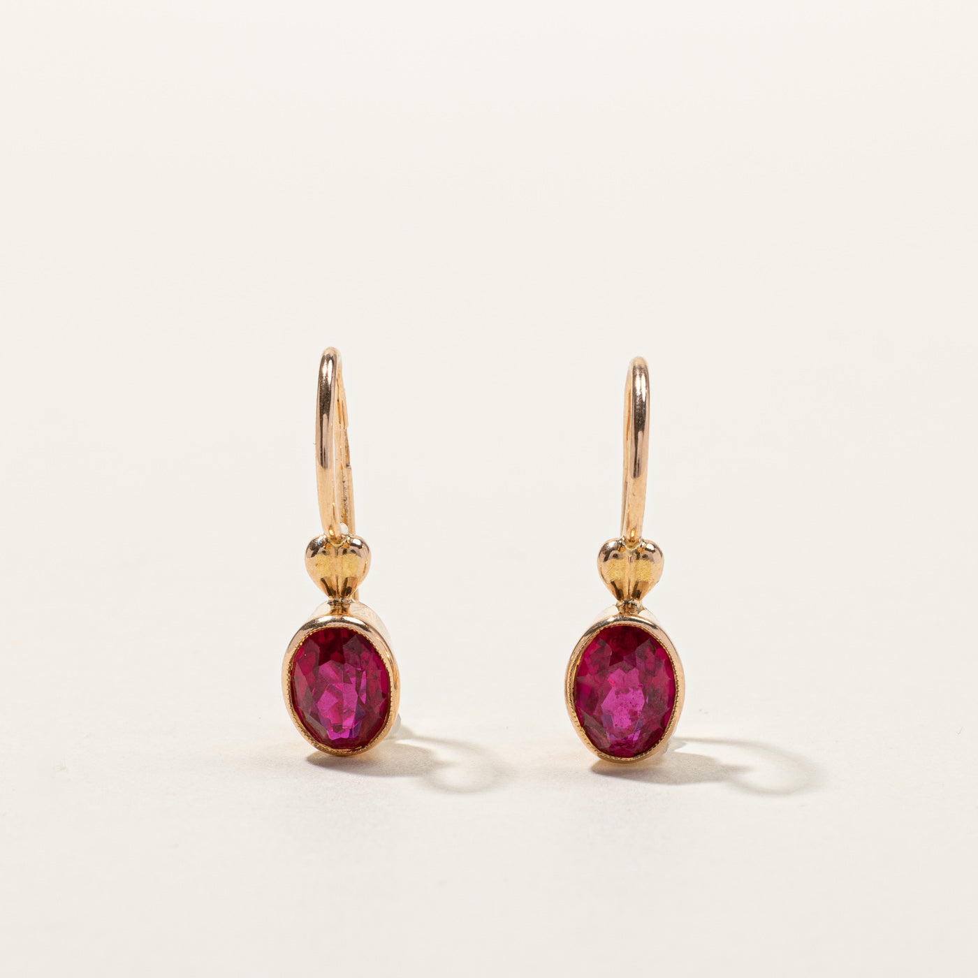 Synthetic Ruby Earrings | 3.00ctw |